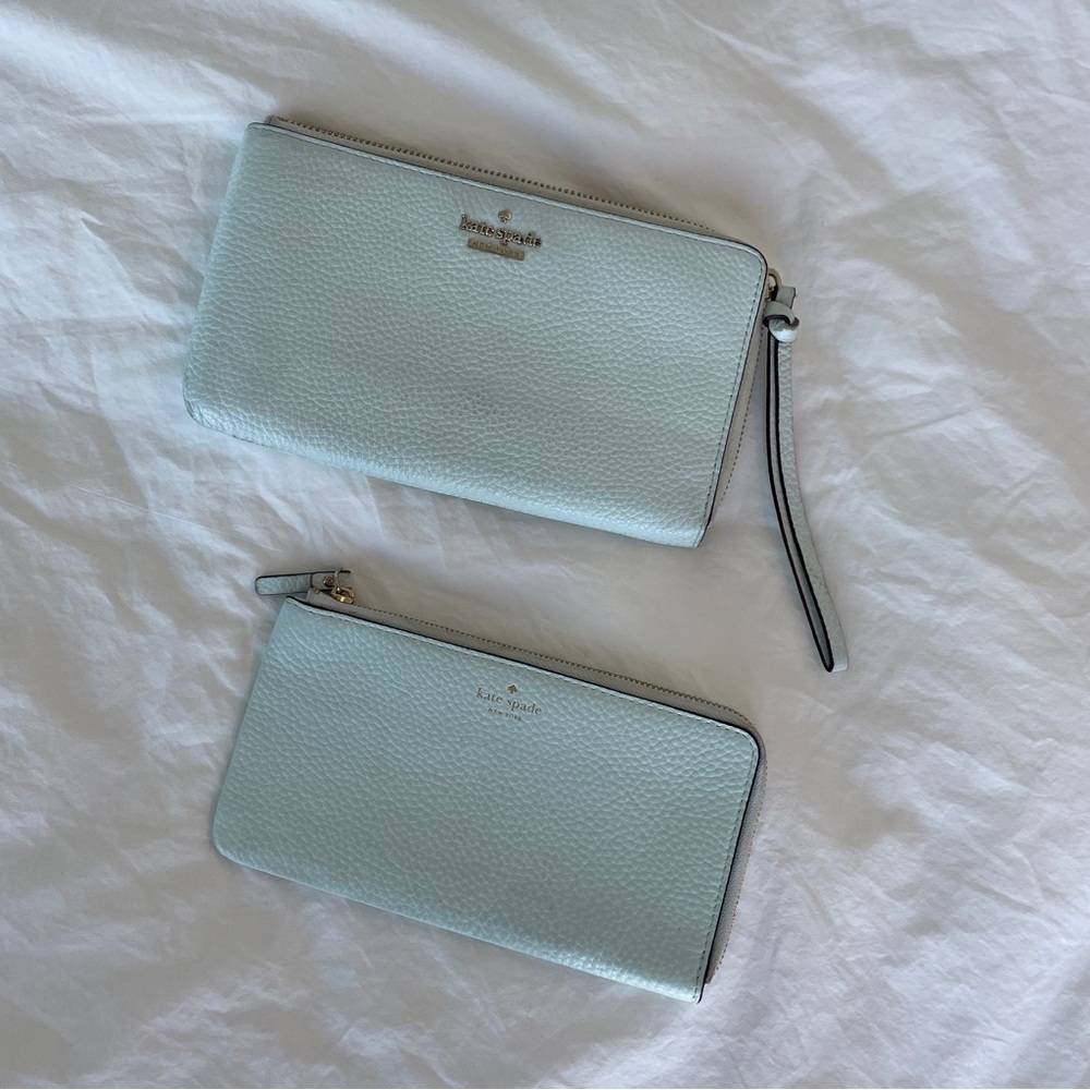 kate spade new york | Light Blue Leather Wristlet Wallet with Removable Insert